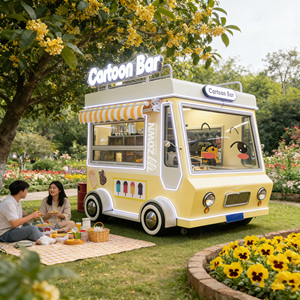 Chariot alimentaire mobile écologique de qualité alimentaire, chariot à snacks multifonctionnel pour la vente de boissons et de restauration rapide - Product Image 1
