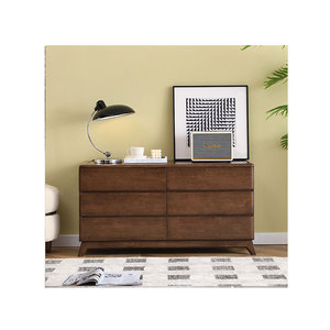 Solid Wood <b>Black</b> Walnut Color Bedroom Organizer Modern 6 Drawer Dresser Storage Living Room Side Cabinet - Product Image 6