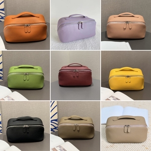 Bolsa de Maquillaje de Cuero Genuino de Gran Capacidad, Bolsa de Cosméticos Portátil con Cierre para <span class=keywords><strong>Viaje</strong></span>, para Mujeres y Niñas - Product Image 6