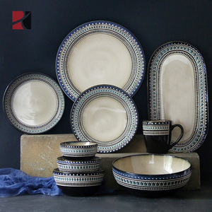 High Grade European Bohemian Rustic Porcelain <strong>Dinnerware</strong> <strong>Set</strong> <strong>for</strong> Hotel Restaurant Use Business Gift - Product Image 1