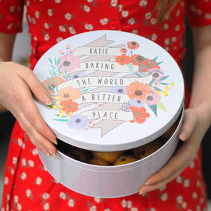 Wholesale Metal Packaging White Round Metal Tin Children Candy Packaging 8 Inch Cookies Cake Tin Box With Lids - Product Image 2