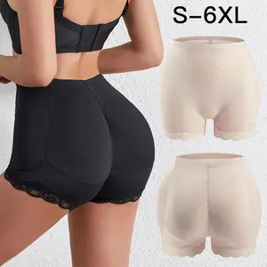 Uttock-pantalones de levantamiento de glúteos falsos para mujer, bragas moldeadoras de cuerpo de talla grande con almohadilla de cadera con correa lateral y esquina plana