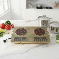 Série de cuisinières infrarouges, appareil de cuisine, chauffage électrique en céramique portable, cuisinière à commande tactile et par bouton avec prise EU