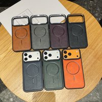 Casing Ponsel Kulit PU Mewah Anti Benturan Magnetik untuk iPhone 18 17 16 15 14 13 12 Pro Max