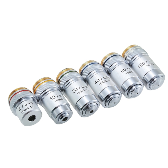 195B Achromatic Objective Lens for Biological Microscope Glass Material with 20.2mm RMS Threaded Interface