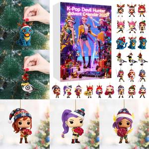 Calendario dell'Avvento Natalizio KPOP <span class=keywords><strong>Demon</strong></span> Slayer Girl Group, Scatola a Sorpresa, Ornamenti per Albero di Natale, Ciondolo in Acrilico - Product Image 3