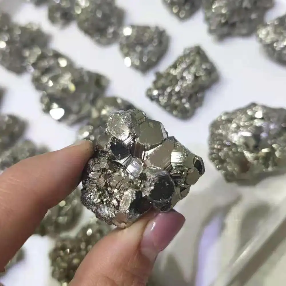 ขายส่งที่ดีที่สุดคุณภาพ Pyrite หิน Druzy หยาบ Chalcopyrite ทองแดงดิบ Pyrite