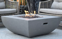 Table de foyer au gaz en acier inoxydable pour terrasse extérieure, barbecue, fête