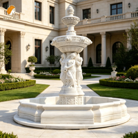 Fontaine d'eau avec statues de femmes en marbre sculptées à la main, style européen, personnalisable pour villa, jardin, cour extérieure