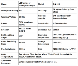 HK Factory SQ-125 Buried Lamp 316 Stainless Steel Waterproof Logistics Park Path Industrial Zone Road Small Order Customizable - Product Image 2