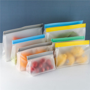 PEVA Hot Sale Ziplock Bag Storage Organizer Food Fresh-keeping Reusable Storage Bags For Fruit & Vegetable Snacks