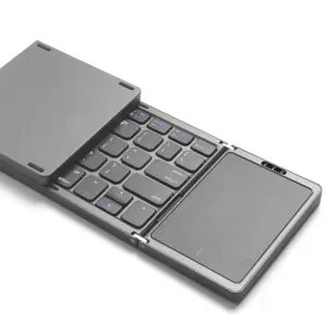충전식 배터리 터치 패드 iOS 안드로이드 윈도우 맥 OS 전화 PC 용 미니 휴대용 무선 접이식 키보드