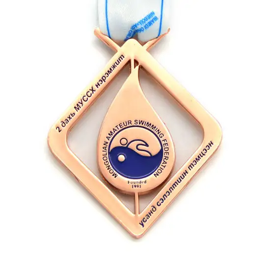 Wholesale cheap gold silver bronze swimming sports medals