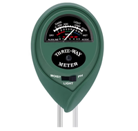 Testeur horticole 3-en-1 facile à utiliser : mesure l'humidité du sol, le pH et la luminosité pour le jardinage et l'agriculture en serre