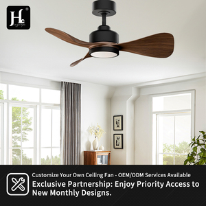 Ventilateur de plafond en bois massif de grande taille de 48 pouces, ventilateur de plafond décoratif d'intérieur, moteur DC, ventilateur de plafond moderne à LED avec lumière - Product Image 5