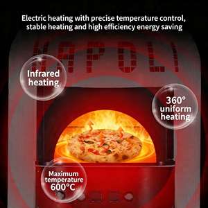 Four à <span class=keywords><strong>pizza</strong></span> électrique sicilien YS-750 pour restaurant et boulangerie, 6000W haute puissance, 0-600, taille 400mm, commande par bouton Lianfu, 1 an de garantie - Product Image 2