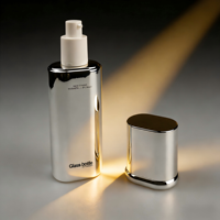 Ensemble d'emballages de luxe pour soins de la peau, flacons pompe en verre 40ml 100ml 120ml finition miroir pour lotion corporelle et sérum, vente en gros, logo personnalisé