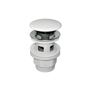 Scarico per lavabo in ceramica bianca con foro, G1 1/4, tappo a scomparsa con cestello filtro - Product Image 6