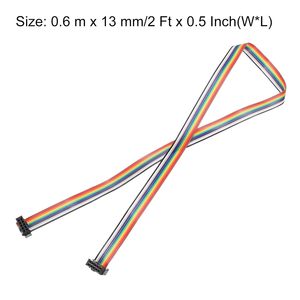 Câble plat arc-en-ciel Meccanixity, pas de 2,54 mm, connecteur double femelle à 10 broches pour projets électroniques DIY - Product Image 3