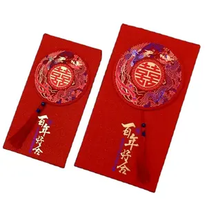 Customized Print Red Packet New Year Chinese Traditional Hong Bao Greeting Red Money Envelope