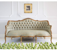 Salon français Fauteuil classique avec un cadre doré et des fauteuils en tissu français avec des fauteuils de canapé au design baroque
