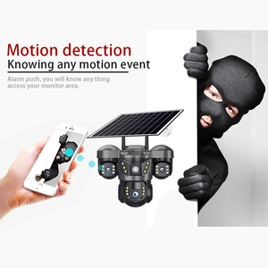 V380pro Üçlü Lensli Güneş Enerjili 4G LTE Güvenlik Kamera Sistemi Güneş Enerjili ve Wifi PIR Hareket Alarmı Ağ CCTV Kamera 3 Ekran - Product Image 3