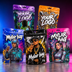 Op maat gemaakte digitale print 1g 3,5g 7g 14g Mylar stand-up pouch hersluitbare zip lock geurdicht verpakking Mylar zakjes - Product Image 2