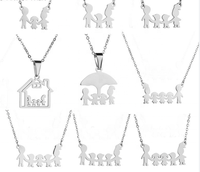 Collier personnalisé de famille avec pièces découpées, bijoux pour la fête des pères, fils, filles et garçons, cadeau personnalisé