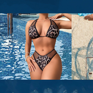 Maillot de bain bikini micro string sexy pour femme, uni, anti-UV, écologique, 2 pièces, en résille, été 2023 - Product Image 3