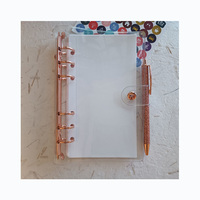 Nouvel Arrivage Stock Usine : Organiseur de Budget A6 avec Anneaux Or Rose, Système d'Enveloppes pour Argent, Couverture Transparente en PVC Personnalisable, pour Agenda, Journal et Carnet