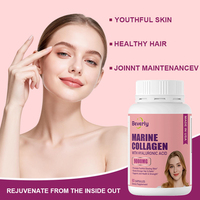 Capsules de collagène marin Beverly 9000 mg avec acide hyaluronique et kératine - Vitamines anti-âge pour la peau, les cheveux et les ongles - Femmes adultes