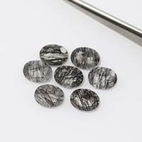 Quartz Rutile Noir Naturel en Gros, Haute Qualité, Tendance, Cristal Facetté Ovale 4x6mm, Pierres Précieuses Taillées pour Bagues d'Anniversaire Femme