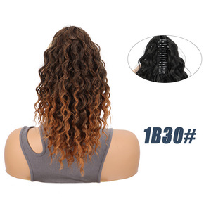 Extensiones de Cabello al por Mayor, Cola de Caballo con Clip, Ondas Profundas Rizadas Afro, Extensión de Cola de Caballo para Mujer - Product Image 2