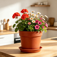 Grand pot à fleurs minimaliste en PP avec trou de drainage - Utilisation durable en intérieur/extérieur - Capacité de 2,41 L - Décoration de table pour la maison et le jardin - Pack