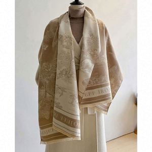 Écharpe-châle en cachemire épaisse et longue, jacquard double face, motif paysage d'hiver, luxe, pour femme, vente en gros - Product Image 3