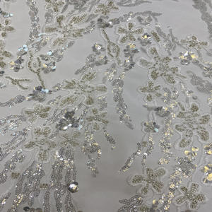 Nuevo bordado de Gauding cuentas de plata cuentas de burbujas + 3/5 por ciento pieza de cristal bordado industria pesada vestido de novia Cheongsam E - Product Image 3