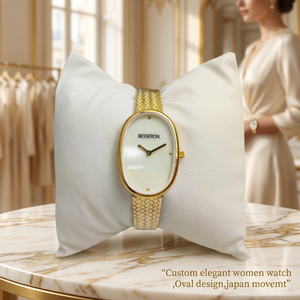Montre-bracelet fantaisie de luxe pour femme, dernier modèle OEM ODM, bracelet ovale en acier inoxydable 16 mm, montre femme en acier inoxydable - Product Image 6