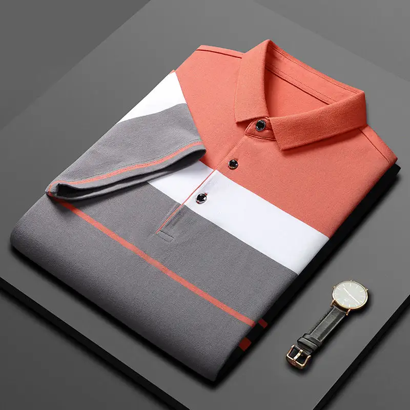Yüksek kalite özel Logo pamuk Polo gömlekler adam yaz kısa kollu işlemeli Golf iş MenT gömlek erkekler için Polo Homme