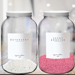 Glass <strong>Laundry</strong> Storage Containers for Powder- Two One Gallon <strong>Jars</strong> W/White Metal Lid, <strong>Laundry</strong> Detergent Holder, <strong>Laundry</strong> Pods Conta - Product Image 4