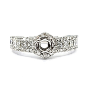 Bague de fiançailles semi-montée en or blanc massif 18 carats avec diamant véritable, design décontracté personnalisé, haute qualité, pour femme, idéale pour mariage et soirée, coupe brillante - Product Image 1