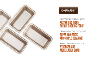 Champagne gold <strong>mini</strong> <strong>loaf</strong> wholesale rectangle non stick <strong>pan</strong> carbon steel Chefmade bread <strong>&</strong> <strong>loaf</strong>