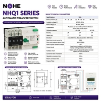 Interrupteurs de transfert automatique miniatures AC 2P 3P 4P 63A 100A, disjoncteurs électriques à double alimentation