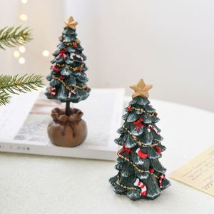 Resin Ornament <b>Xmas</b> Figurine Tabletop Decor Crafts <b>Mini</b> Christmas <b>Tree</b> Decorations for Wedding Party - Product Image 3