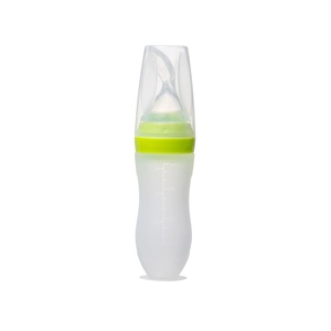 Cuillère d'alimentation pour bébé nouveau-né en silicone souple de qualité alimentaire avec logo personnalisé, biberon d'apportement complémentaire à ventouse - Product Image 3