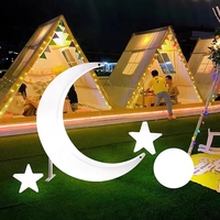 Solarbetriebene Mondlampe für Camping im Freien mit Sternenmotiv in Weiß/Blau/Pink für Homestay-Dekoration
