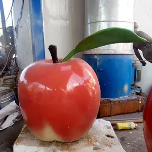 Fabrieksleverancier Hete Verkoop Glasvezel Fruit Apple Sculptuur Voor Huisdecoratie