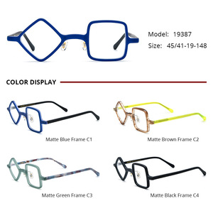 Màu Xanh lá cây màu kính theo toa quang Acetate không đối xứng chống ánh sáng màu xanh Mắt kính Nickel miễn phí khung cho phụ nữ và người đàn ông - Product Image 2