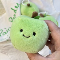 Porte-clés en peluche pomme verte mignonne, poupée en peluche fruitée Kawaii personnalisée, pendentif de sac en coton doux, breloque de sac à dos, cadeau pour enfants