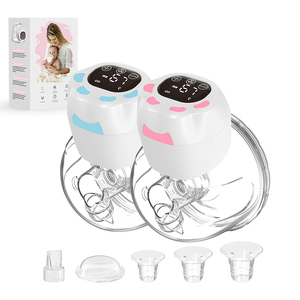 2023 Neues Trend produkt Still milch absaug pumpe Doppelte tragbare Silikon-Milch pumpe Freisprech-Milch pumpe - Product Image 1