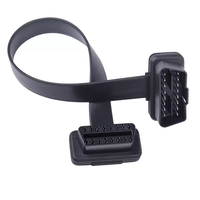 Cable de Extensión OBD2 de 16 Pines Macho a Hembra, Cable Plano Totalmente Alimentado, Herramienta de Diagnóstico ECU, Cable de Extensión para Computadora de Auto
